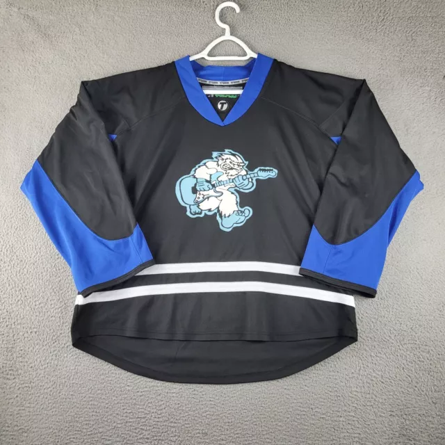 Tron Hockey Jersey Mens Large Black Blue Unknown Team Graphic Print Athletic