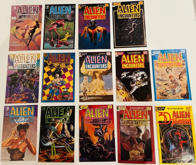 Lot Of 14 Alien Encounters #1-14 Complete Set (-1) + 1 Shot  Eclipse 1985 Nm/Nm-