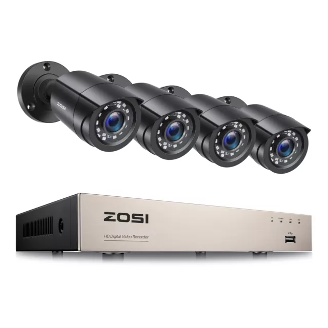 ZOSI FHD 1080P 8CH Überwachungskamera Set DVR CCTV Außen Bullet HD Kamera H265+