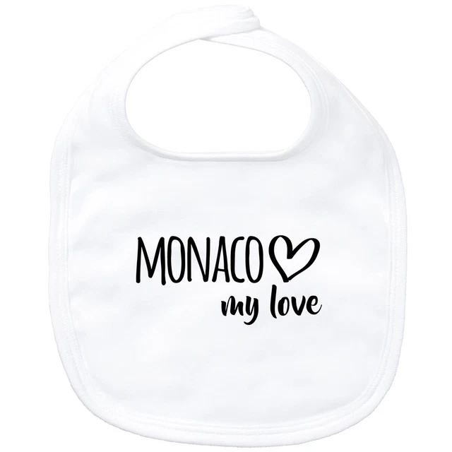 Bavaglino bambino Monaco my love idea regalo souvenir compleanno collo di Natale