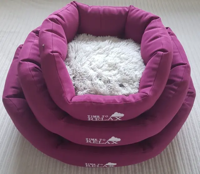 Corbeille coussin igloo Martin Sellier lilas neuf 40cm pour chien