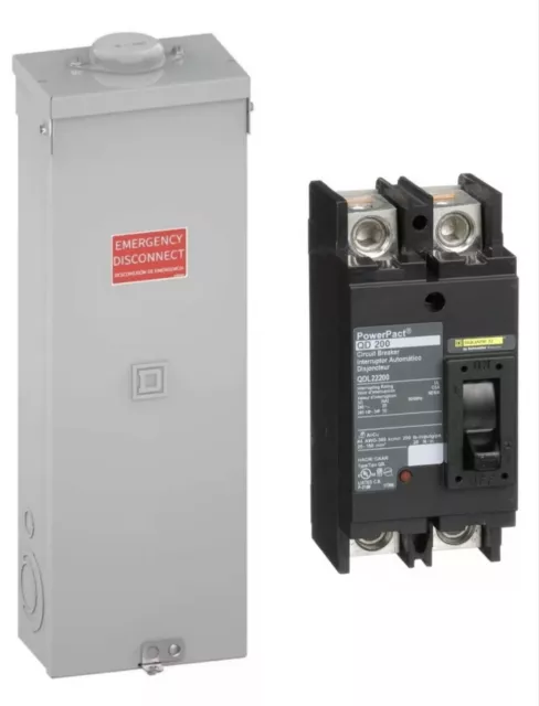 Square D Q2150MRBE QO 150 Amp 2 Pole Circuit Breaker With QDL22150 Power Pact