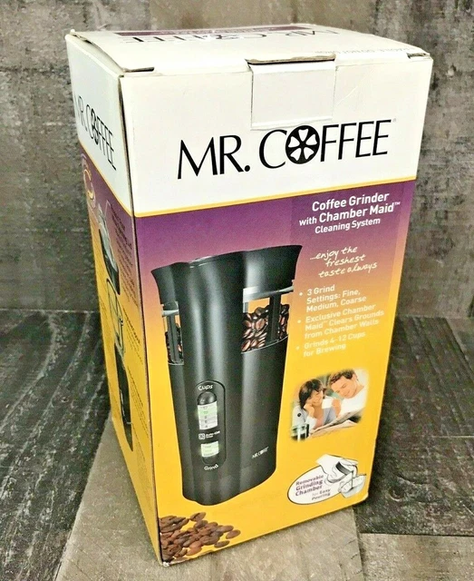 MR. COFFEE GRINDER with Chamber Maid Cleaning System New Open Box G16