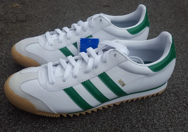 ADIDAS ORIGINALS MENS Rom Leather Trainers White/Green/Gum  display picture 1