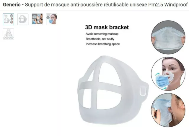 Support Masque 3D en PP Confortable pour le nez et réutilisable