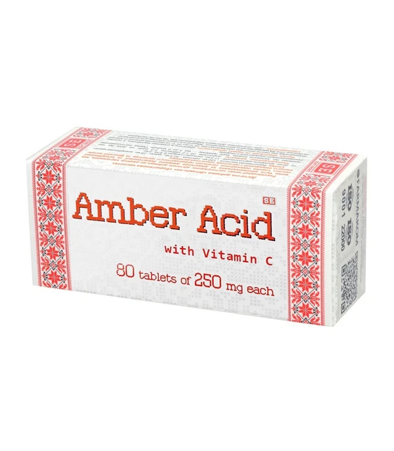 AMBER ACID / Succinic Acid with Vitamin C 80 Tablets £6.95 PicClick UK