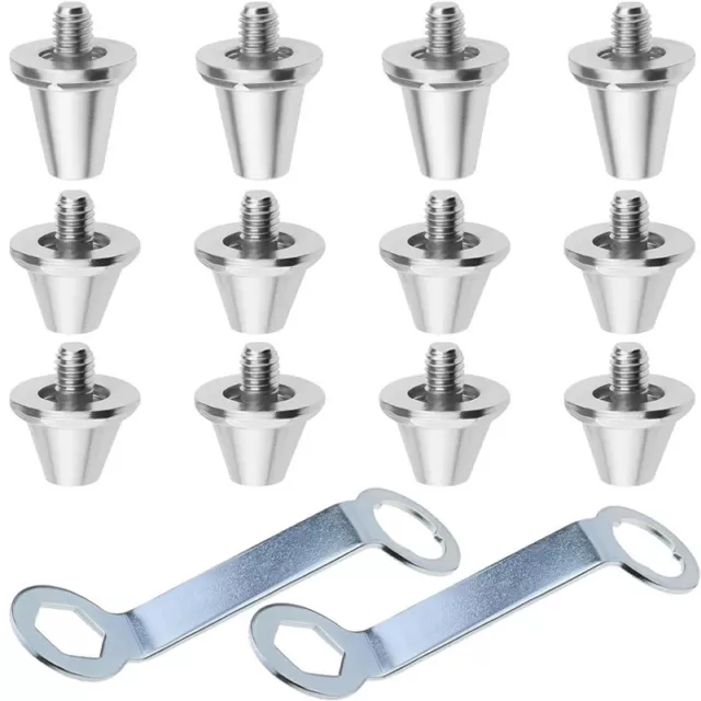 12Pc Football Studs w/Spanner Metal Football Boots Studs Rugby Studs Replacement