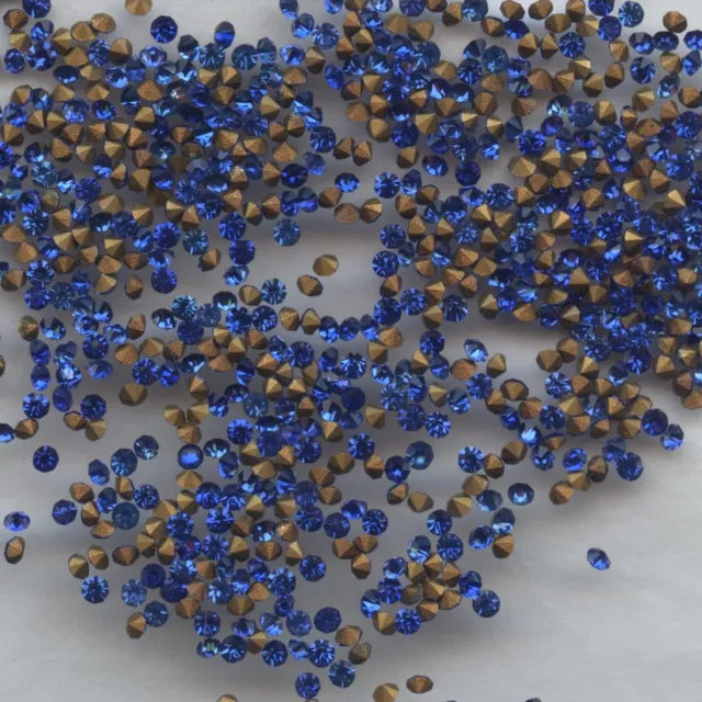 451163 *** 60 strass anciens fond conique 1,7mm BLEU SAPPHIRE