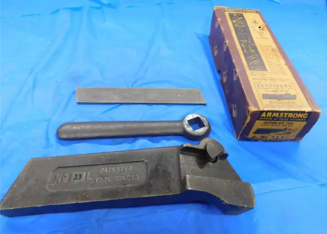 Armstrong No. 33L Cutting-Off Tool Holder 3/16 X 1" Blade 3/4 X 1 5/8 Shank
