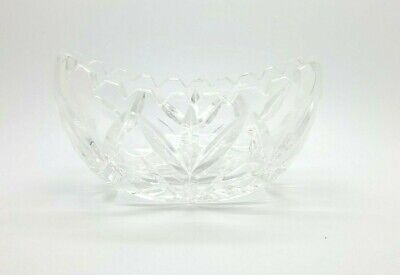 Vintage1890s American Brilliant heavy crystal Oval Candy Dish Bowl with Flowers