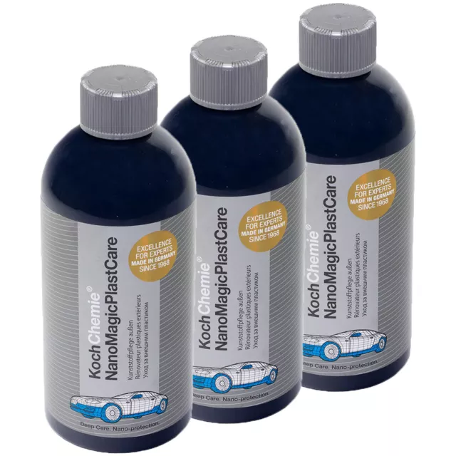 3x 500 ml Koch Chemie Nano Magic Plast Care Kunststoffpflege Außenreinigung