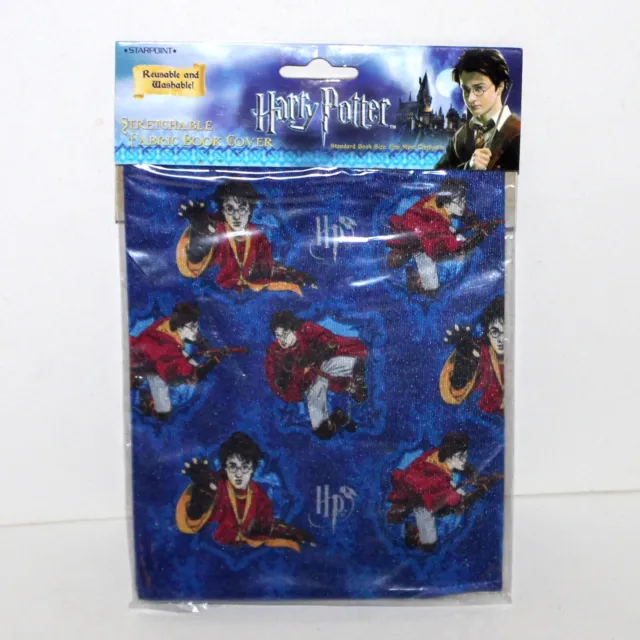 Harry Potter Stretchable Fabric Book Cover NEW blue Quidditch Reusable washable