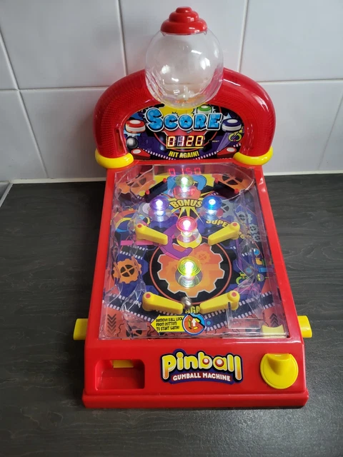 Dubble Bubble Pinball Machine DB100P Tabletop Gumball Lights + Sounds,Red. RARE