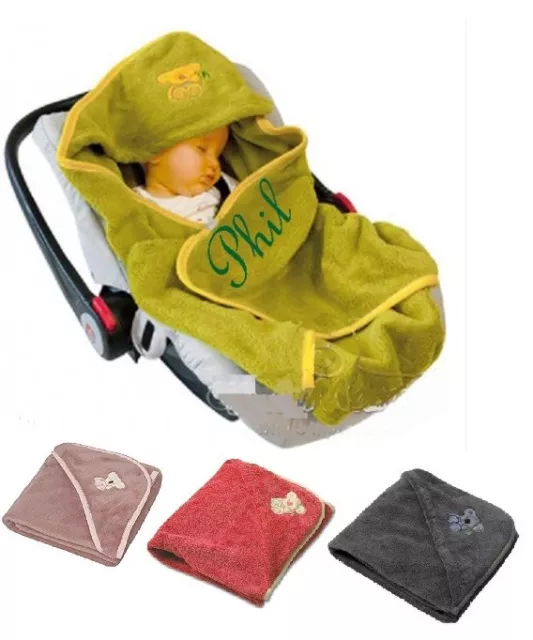 Baby Einschlagdecke mit Namen bestickt Babyschale Babydecke Maxi Cosi Autositz