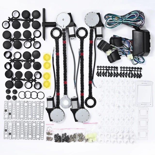 Universal Electric Power Window Lift Regulator Conversion Kit 4 Doors Truck Car