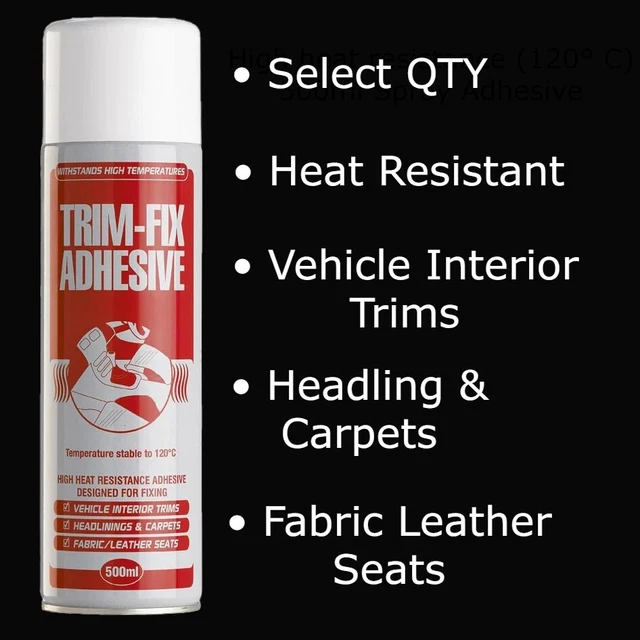 TRIM FIX 500ML High Temperature Adhesive Spray Carpet Glue For Cars Van