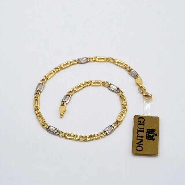 Bracelet unisexe en or blanc 18 carats 750 fabriqué en Italie Maillon de...
