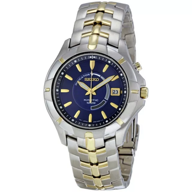 NEW* Seiko SKA402 Kinetic Mens Stainless Steel Two-Tone Watch MSRP $495!