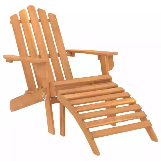 Chaise de jardin Adirondack et repose-pied Bois d'acacia massif 2