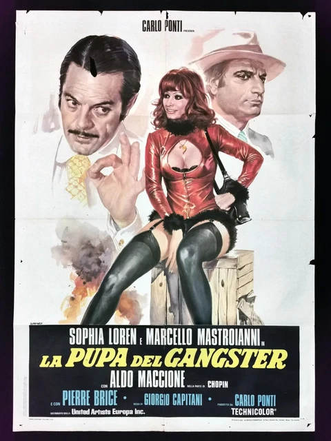 LA PUPA DEL GANGSTER poster manifesto Sophia Loren Mastroianni Aldo