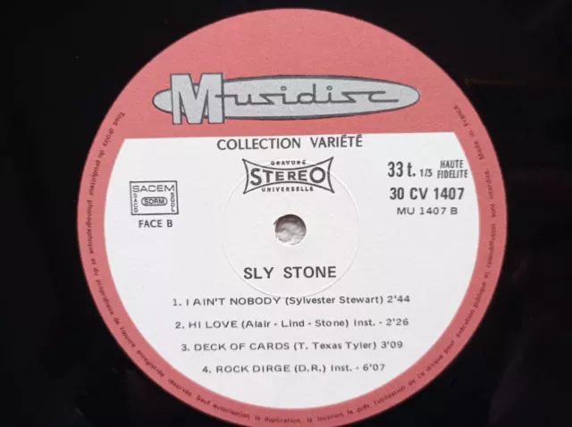 LP 33T SLY STONE "Recorded in San Francisco 1964-67" FRANCE 1977 - 3