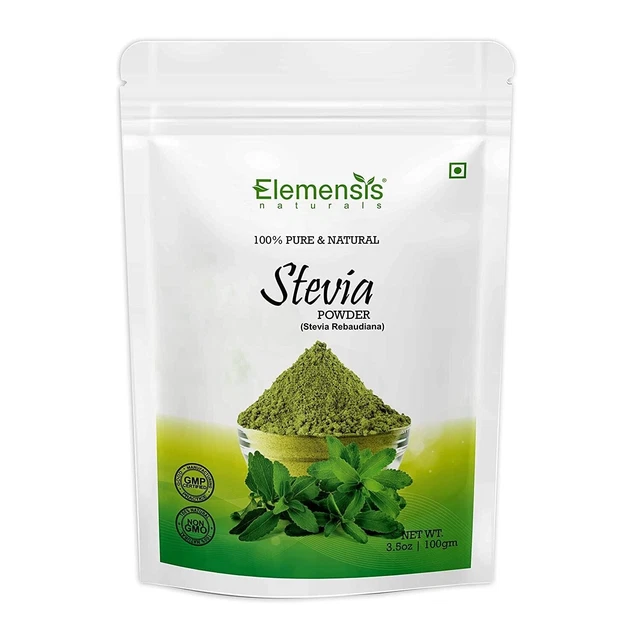 Elemensis Naturals pura stevia senza zucchero polvere 100 gm, spedizione gratuita
