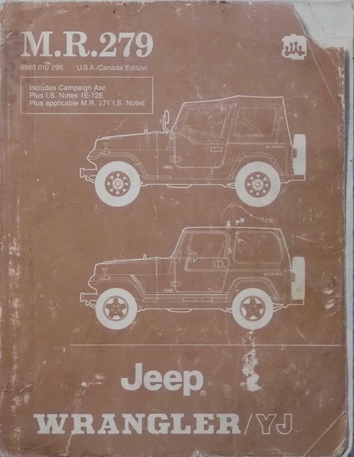1987-1988 Jeep Wrangler YJ Electrical Service Manual - Wiring Diagrams & Schematics (Paper, Bishko)