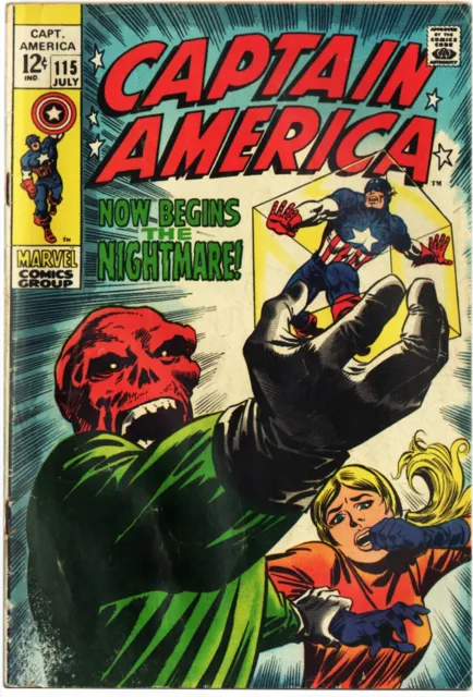 Marvel Comics CAPTAIN AMERICA #115 (July 1969) RED SKULL Cosmic Cube BUSCEMA