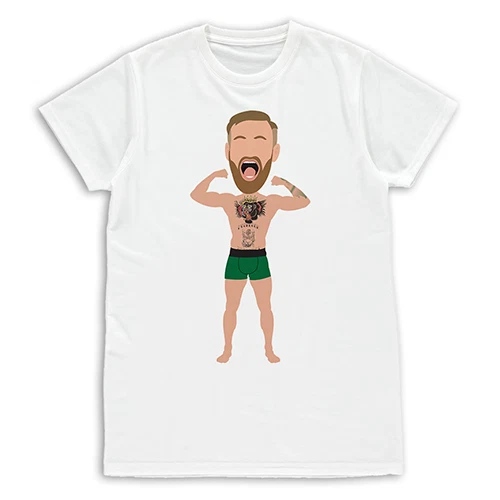 T-shirt per adulti Conor McGregor MMA Ireland Vector Hero caricature taglie S-2XL