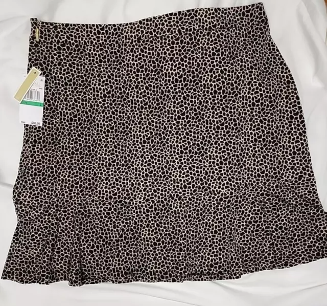 NWT $88 Michael Kors Women's Skirt Large ● Stretchy ● Soft ● Slight Ruffle Flare