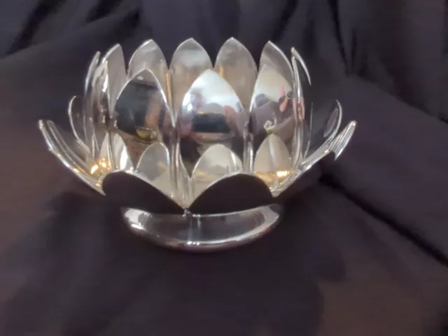 Vintage 1970's Reed & Barton Silver Plate "Lotus" Flower Open Flower