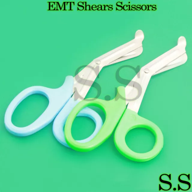 2 Pcs GREEN TEAL Paramedic Utility Bandage Trauma EMT EMS Shears Scissors7.25"