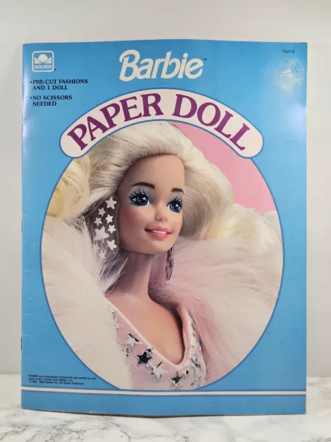 Vintage 1991 BARBIE Golden Paper Doll #1537-3 UNCUT UNUSED