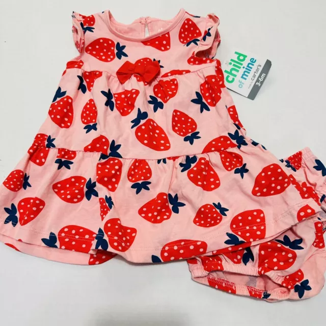 Baby Girl 3 6 Month Strawberry Dress Outfit Carters Child Of Mine