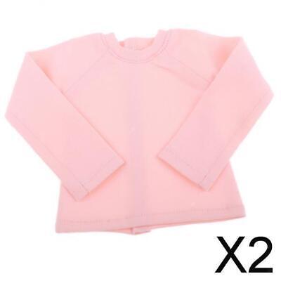 2X T-Shirt manica lunga moda per 1/4 BJD XinYi Doll Dress Up Accs Rosa