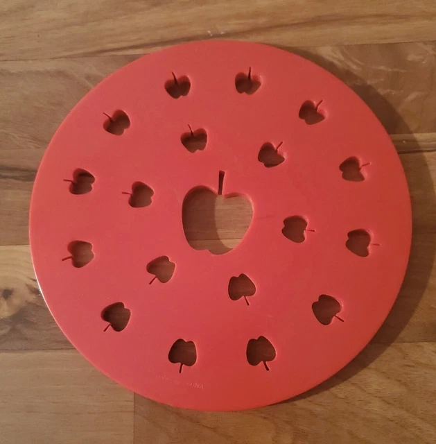 Cortador superior de pastel de manzana Fox Run plástico rojo de 9,5" prensa en forma de molde ventilación de vapor hornear