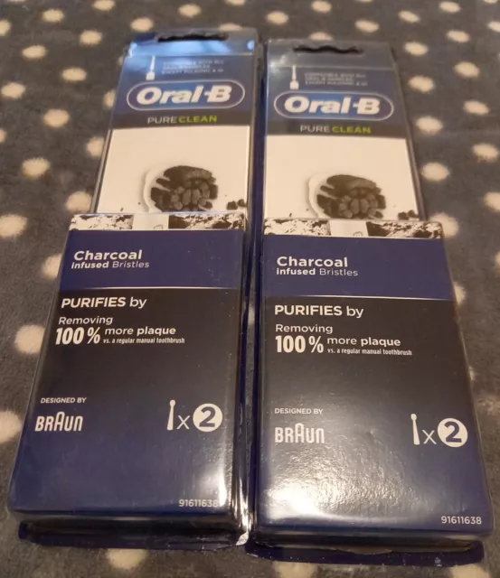 Braun Oral-B Pure Clean Brossettes De Rechange Lot 4 Unités tête de rechange