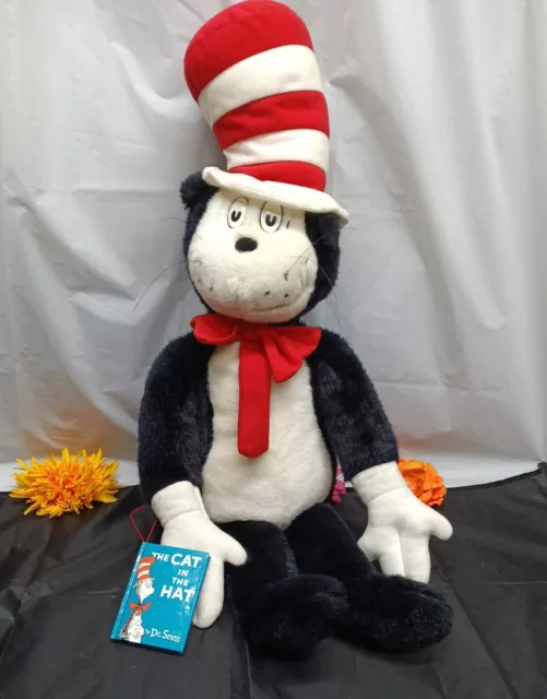 1995 Dr. Seuss The Cat In The Hat Plush Doll Macy’s 30" long with Book.