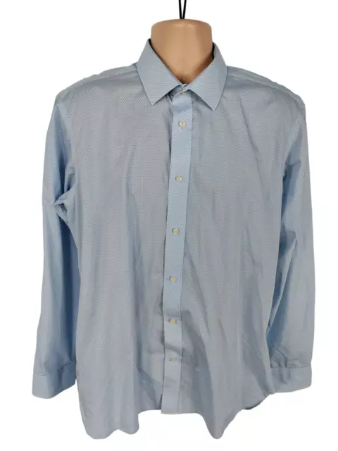 Mens Ted Baker Endurance Size 16.5 Collar Blue Long Sleeve Slim Fit Shirt Cotton