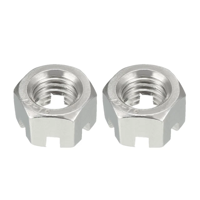 Tuercas Hexagonales Ranurados M14 X 2mm De Acero Inoxidable 304, Paquete De 2