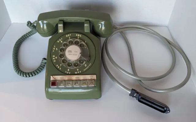 Vintage ITT Model 564 Rotary Dial Multi Line Office Desk Avocado Green Telephone