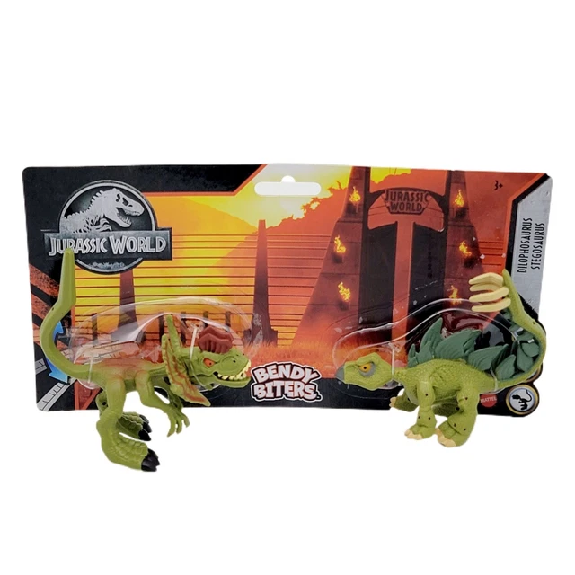 JURASSIC WORLD BENDY Biters 2 Pack Stegosaurus & Dilophosaurus EUR 12 ...