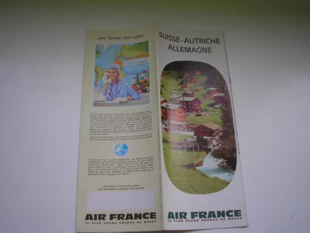 Depliant Brochure Air France Suisse Autriche Allemagne 1962 N° 5