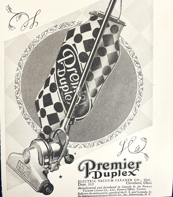 Vintage Magazine Christmas Ad 1927 Ephemera Premier Duplex Vacuum Cleaner