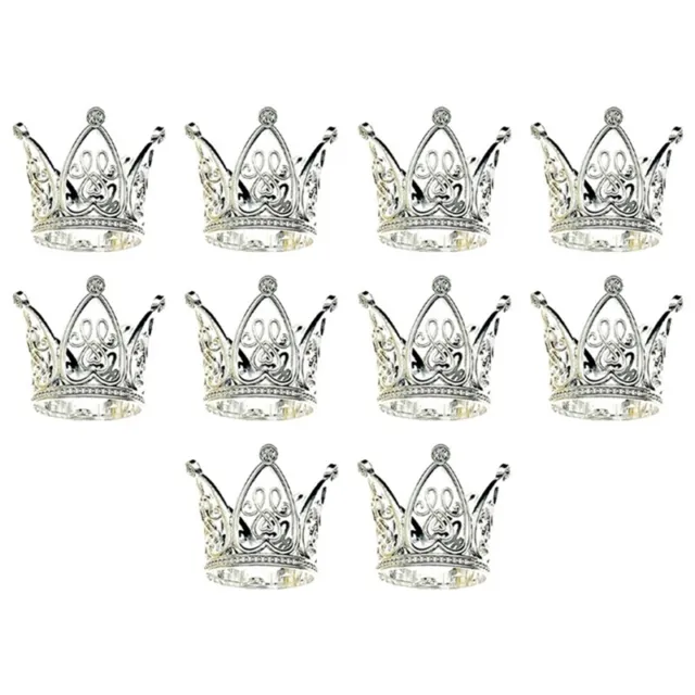 10Pcs  Crown Princess Topper Crystal Children Hair Ornaments for Wedding BiJ1