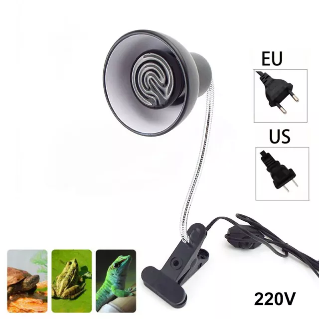 Reptile Lamp 50/75/100W UVA UVB Pet Heat Bulb Turtle Basking Clip-On Light E27