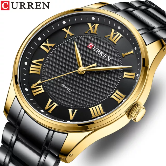 Luxus Herren Edelstahl Analog Quarz Armbanduhr Top Marke Curren Wasserdichte Uhr