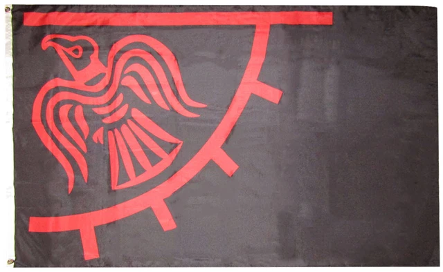 3x4 Embroidered Viking Raven Red Black Cotton Flag Large 3'x4' Banner Grommets E - Foto 2