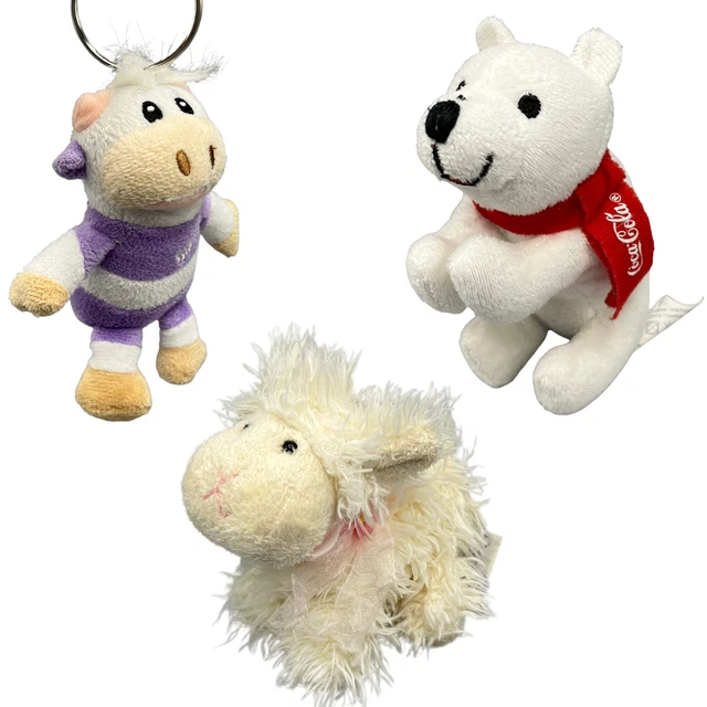 Kitana Kids Schaf Hund / Milka Kuh Schlüsselanhänger / Coca Cola Bär Stofftier