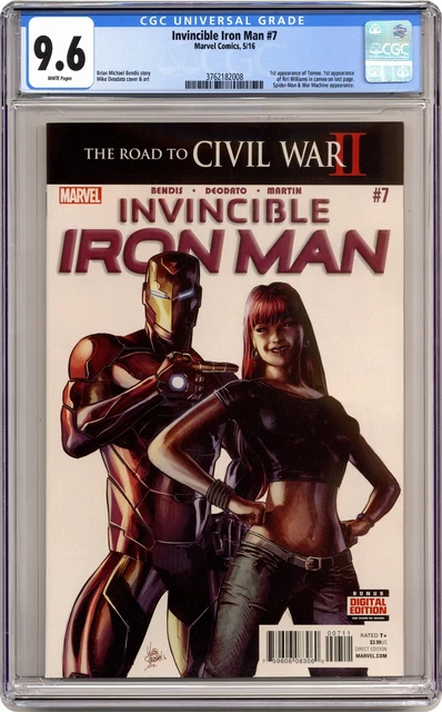Invincible Iron Man #7A Deodato CGC 9.6 2016 3762182008 1st cameo Riri Williams